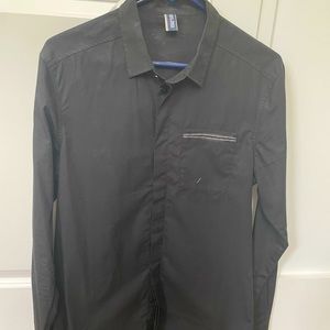 Jean Paul Gaultier mens black button down size M